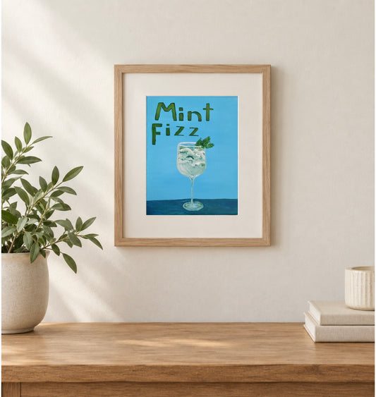 8x10 Print of “Mint Fizz” Acrylic Painting