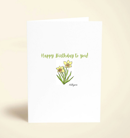 5 Pack Daffodil Birthday Cards