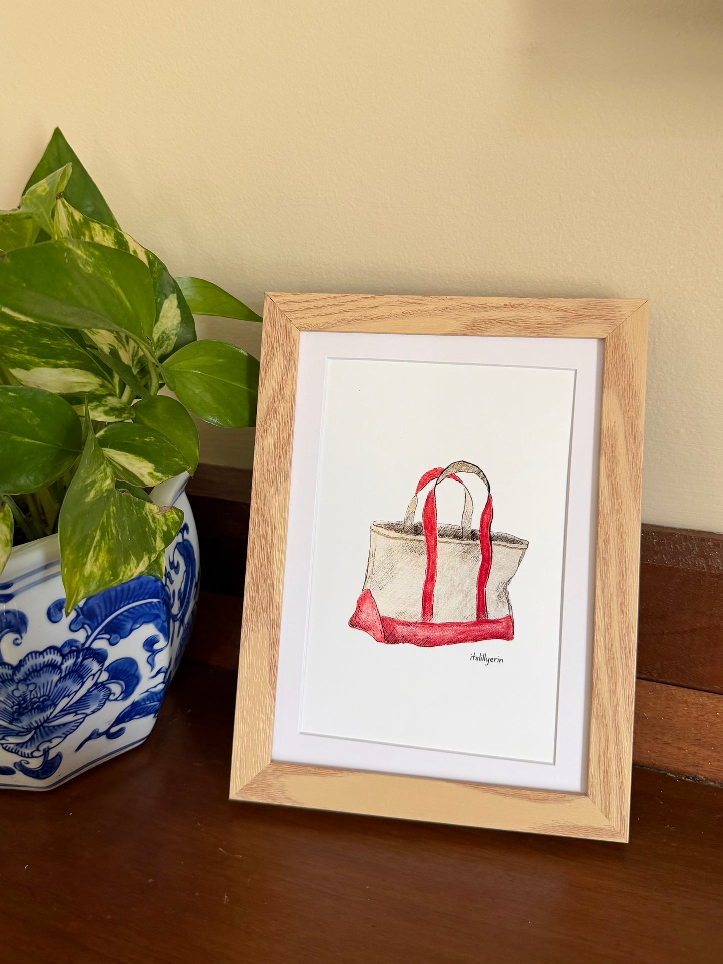 Red Tote Bag 4x6 Drawing