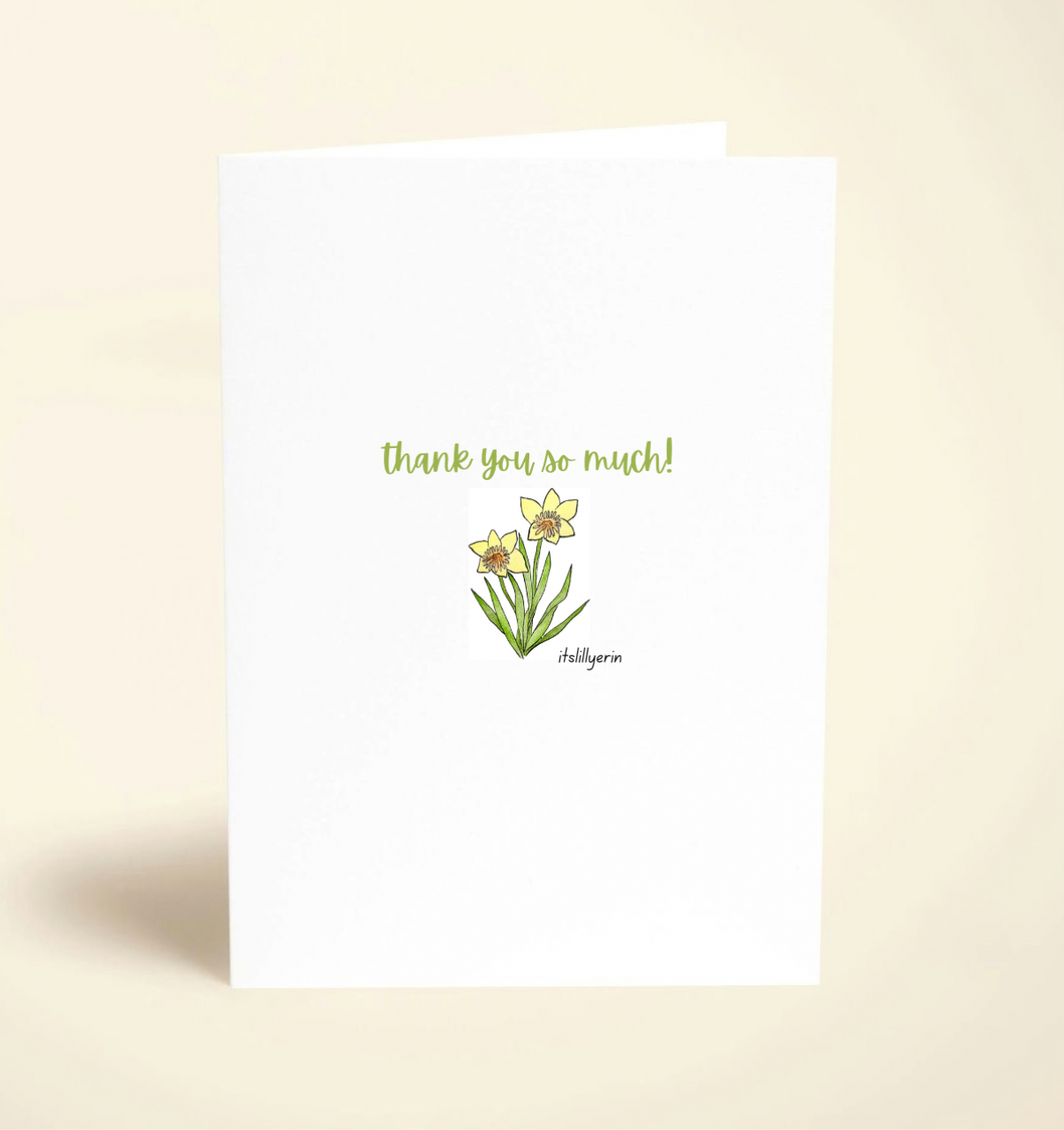 5 Pack Daffodil Thank You Cards
