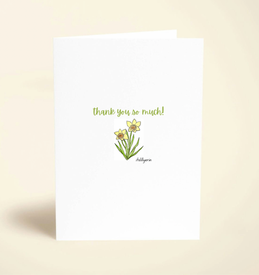 5 Pack Daffodil Thank You Cards
