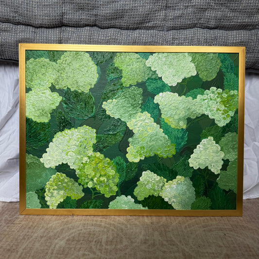 Limelight Hydrangeas Framed Acrylic Painting