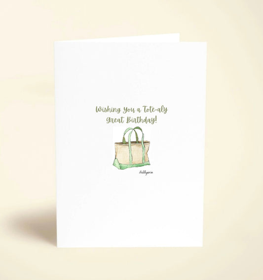 5 Pack Green Tote Birthday Cards