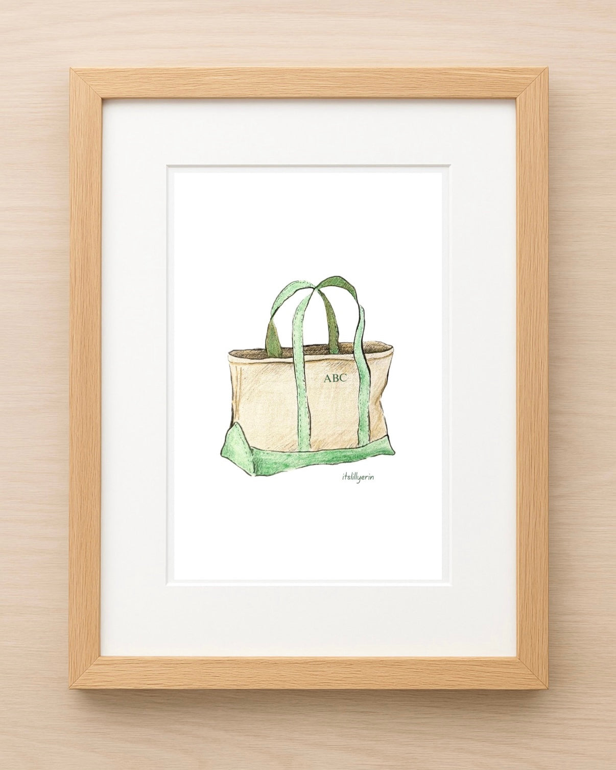 Personalized 4x6 Tote Drawing Print