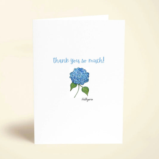 5 Pack Hydrangea Thank You Cards