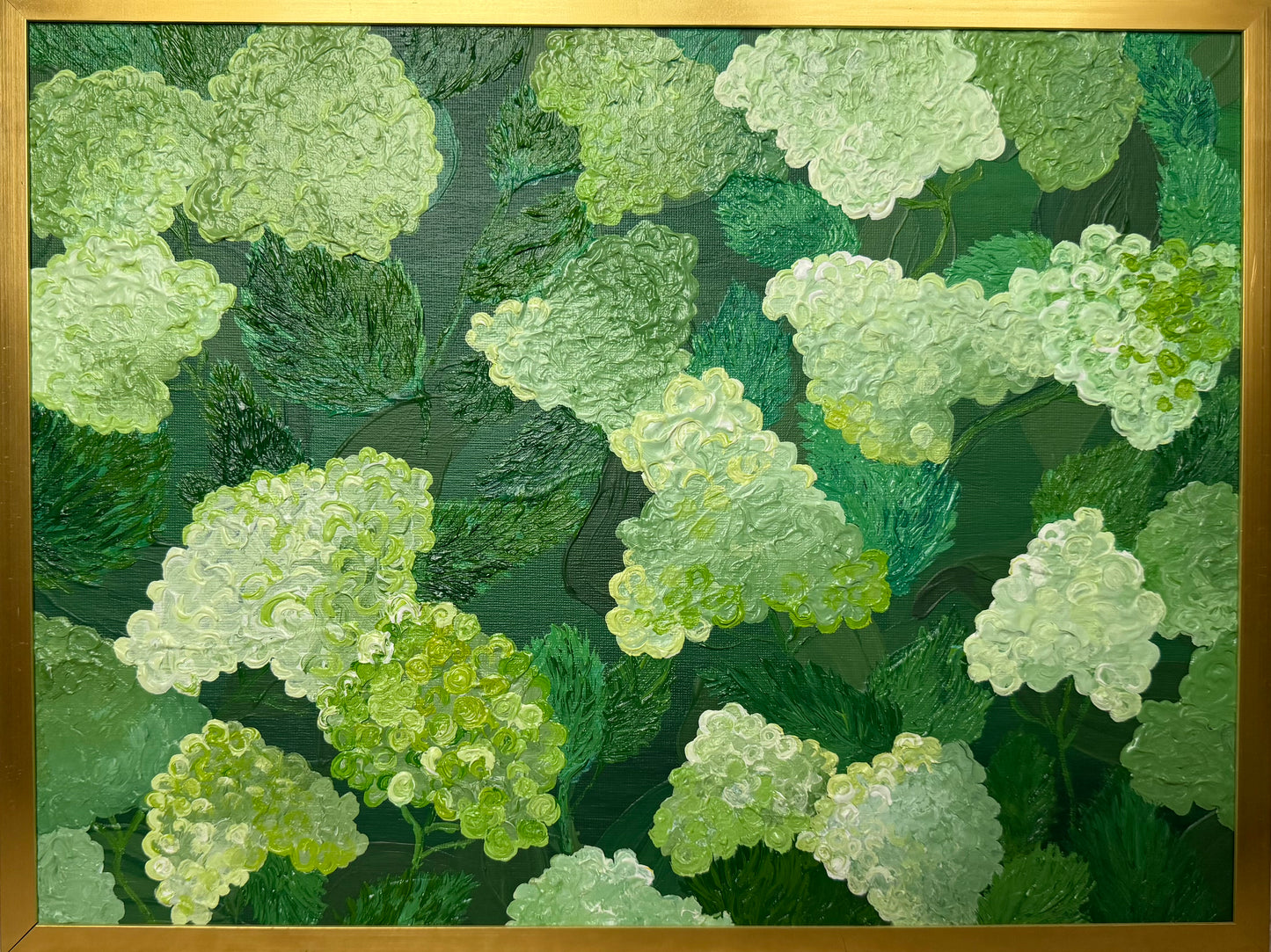 Limelight Hydrangeas Framed Acrylic Painting
