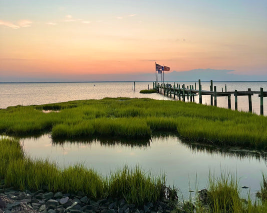 Sunset over the Bay on Long Beach Island, New Jersey Print