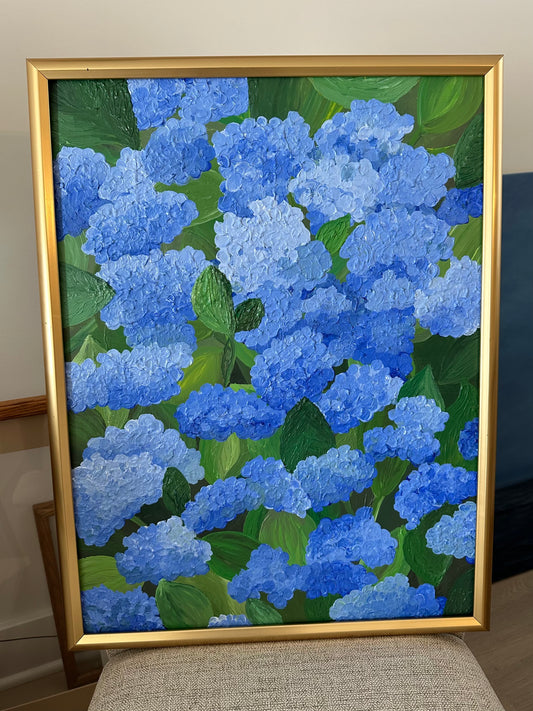 Summer Hydrangeas Acrylic Painting
