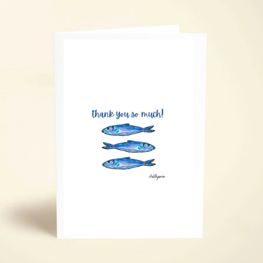 5 Pack Sardine Thank You Cards