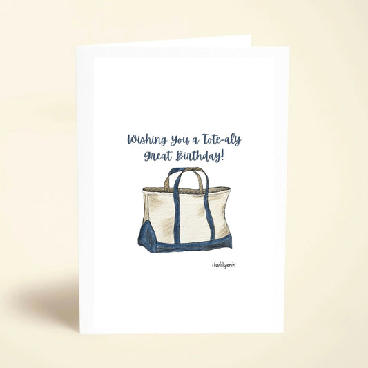 5 Pack Navy Tote Birthday Cards