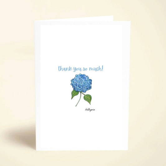 5 Pack Hydrangea Thank You Cards