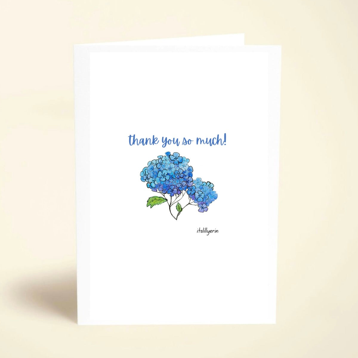 5 Pack Blue Hydrangeas Thank You Cards