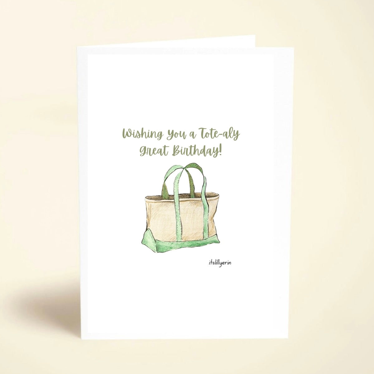 5 Pack Green Tote Birthday Cards