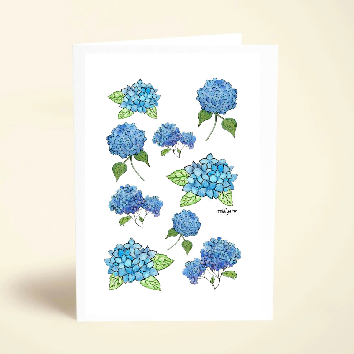 5 Pack Blue Hydrangea Collage Cards