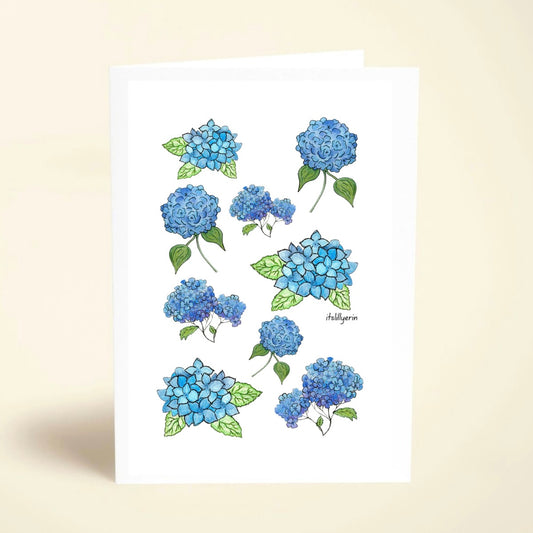 5 Pack Blue Hydrangea Collage Cards