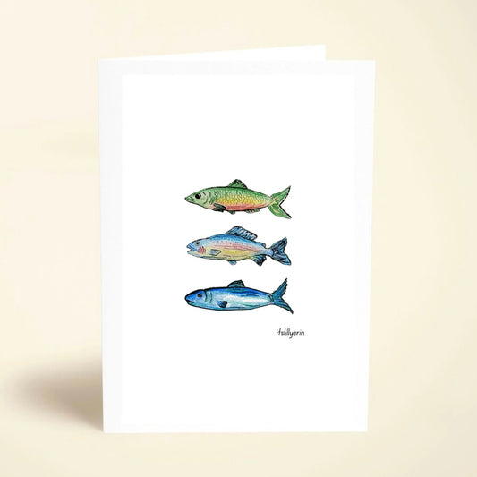 5 Pack Rainbow Fish Greeting Cards