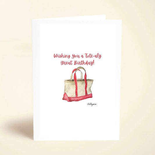 5 Pack Red Tote Birthday Cards