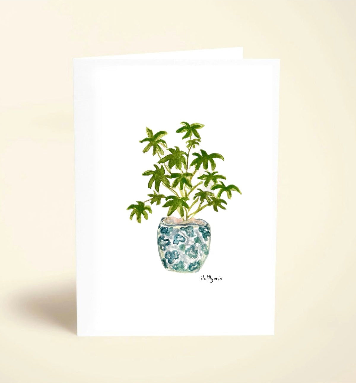 5 Pack houseplant watercolor Cards